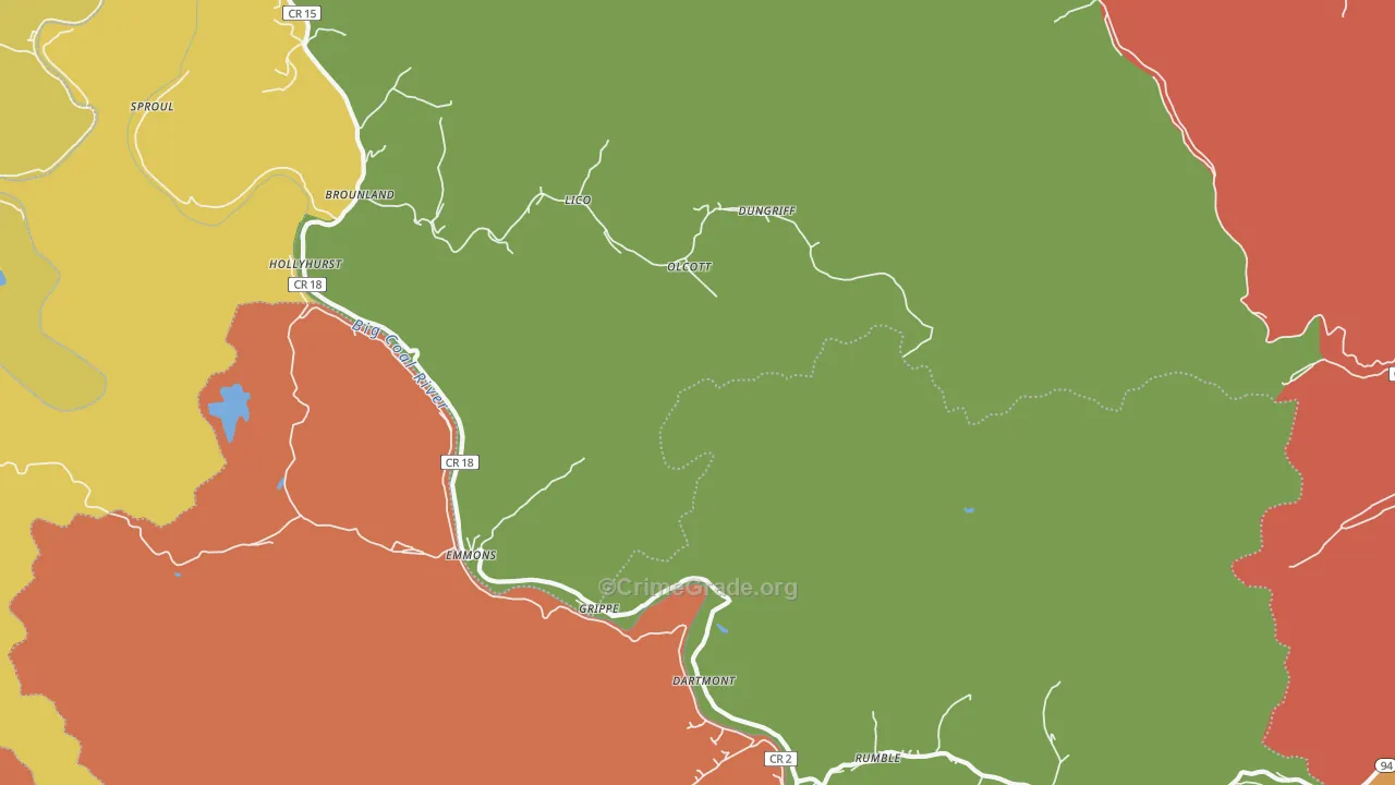 Emmons, WV Map of Theft Rates