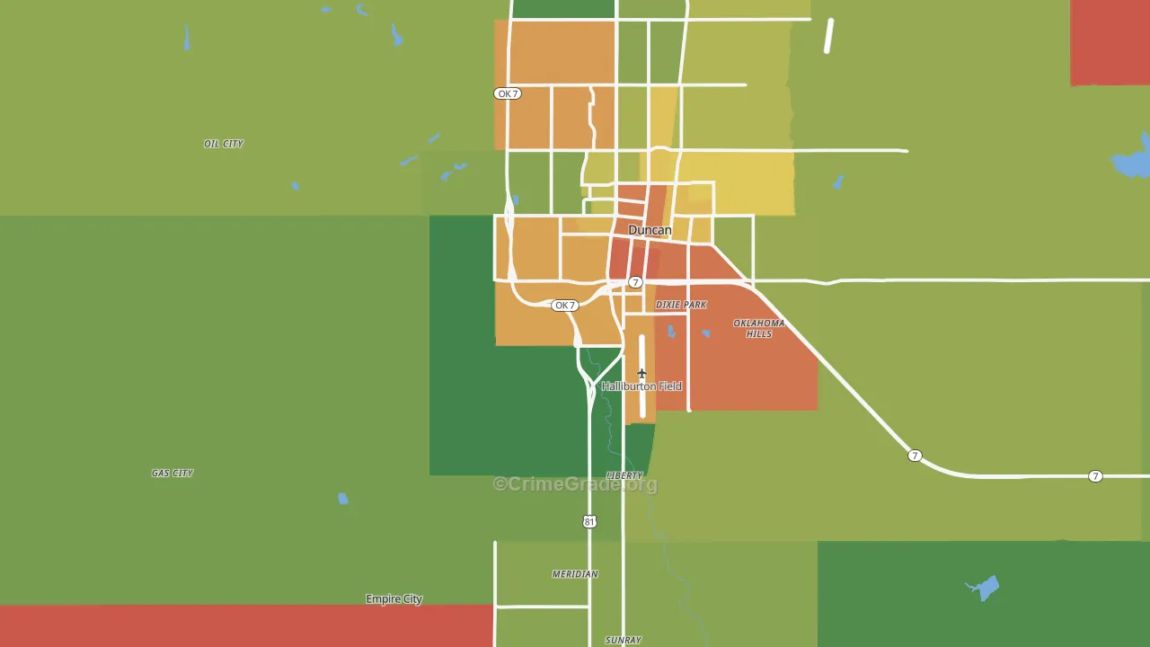 Empire City, OK Map of Theft Rates