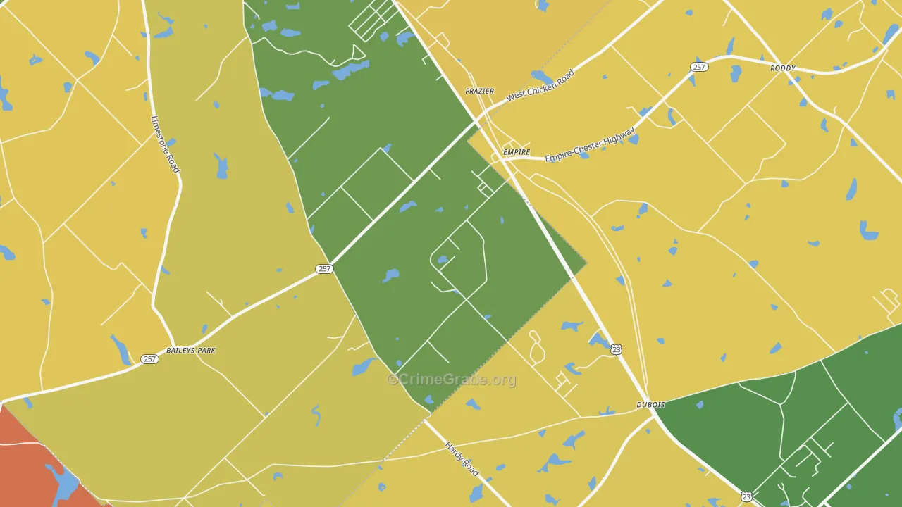 Empire, GA Map of Theft Rates