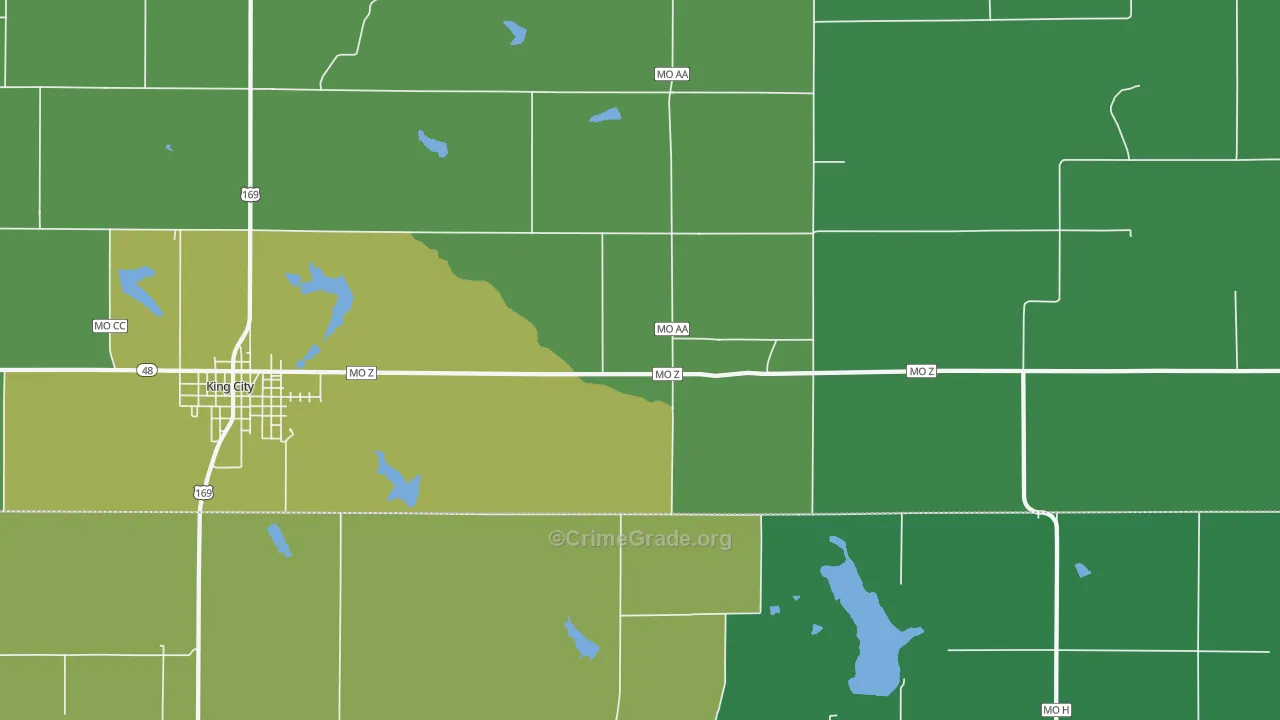 Empire Prairie, MO Map of Theft Rates