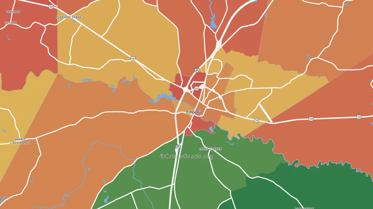 Emporia, VA Map of Theft Rates