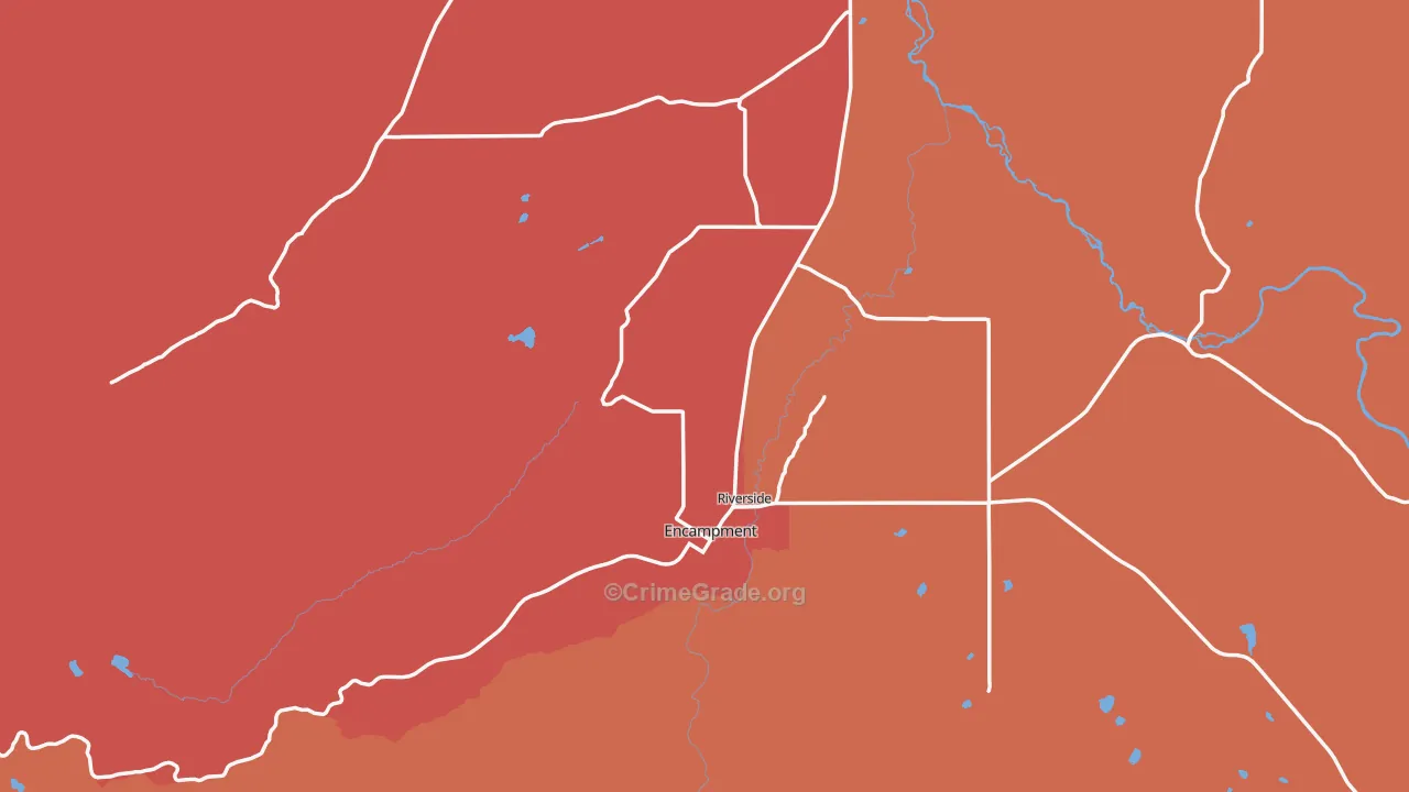 Encampment, WY Map of Theft Rates
