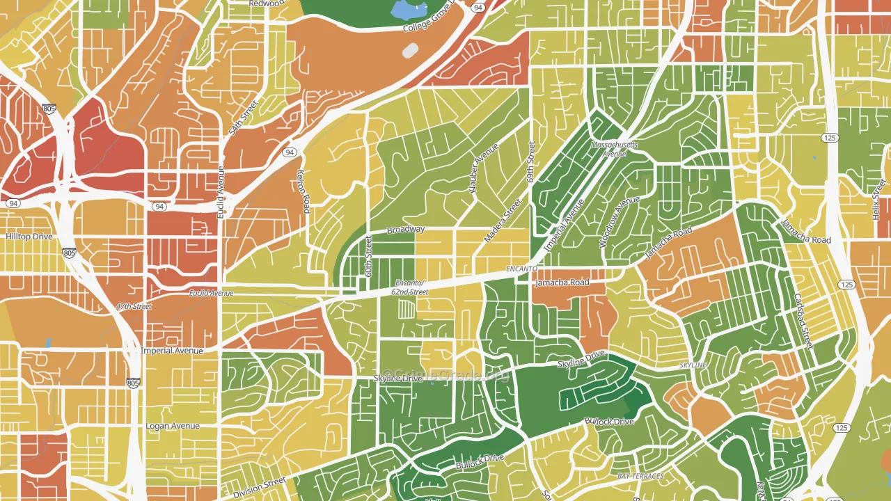 Encanto, San Diego, CA Map of Theft Rates