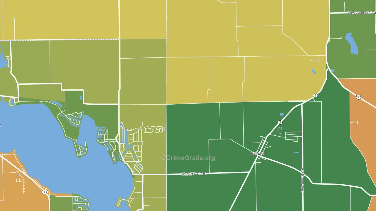 Enchanted Hills, IN Map of Theft Rates