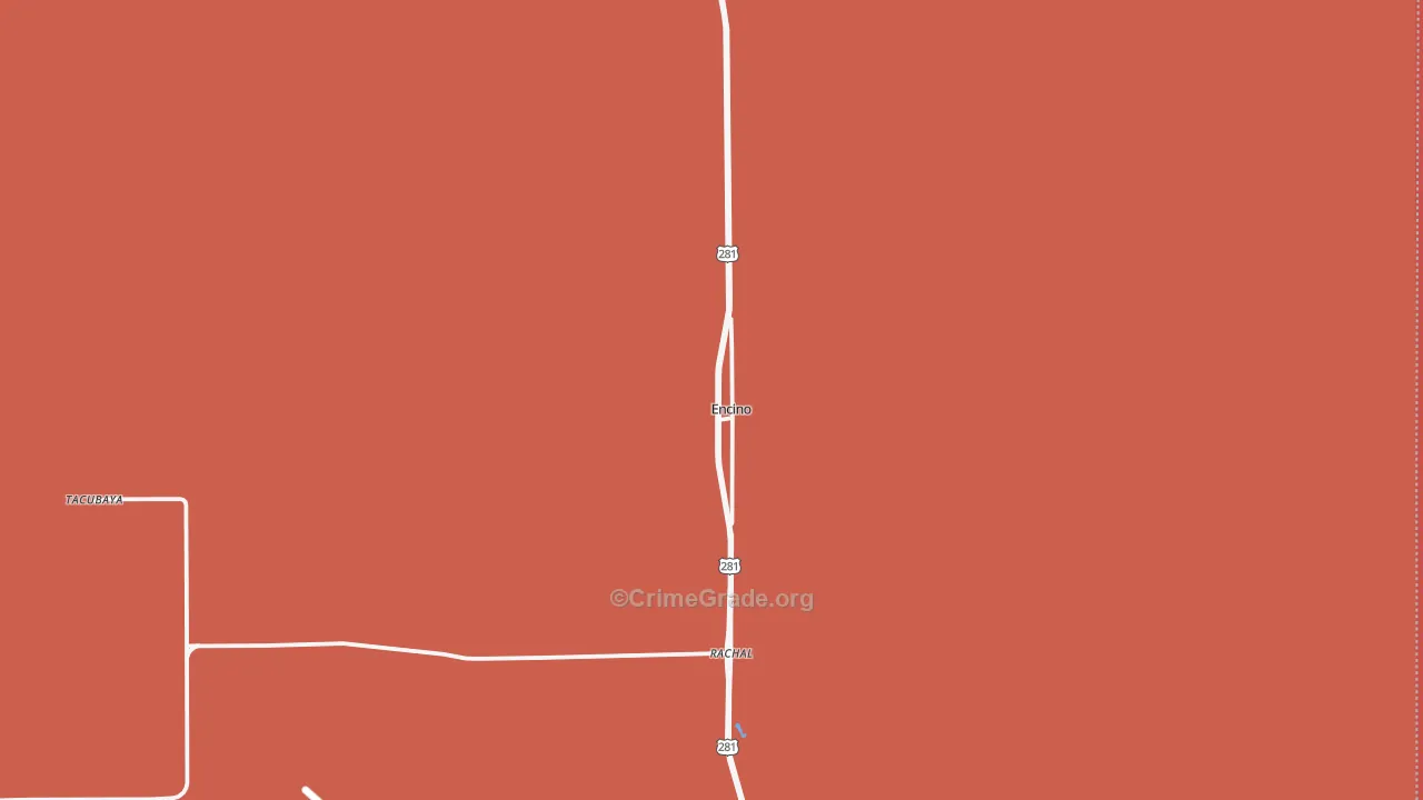 Encino, TX Map of Theft Rates