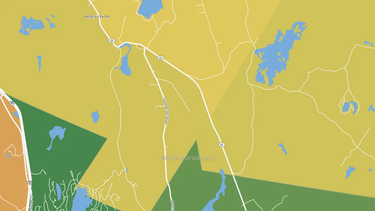 Enfield Center, NH Map of Theft Rates