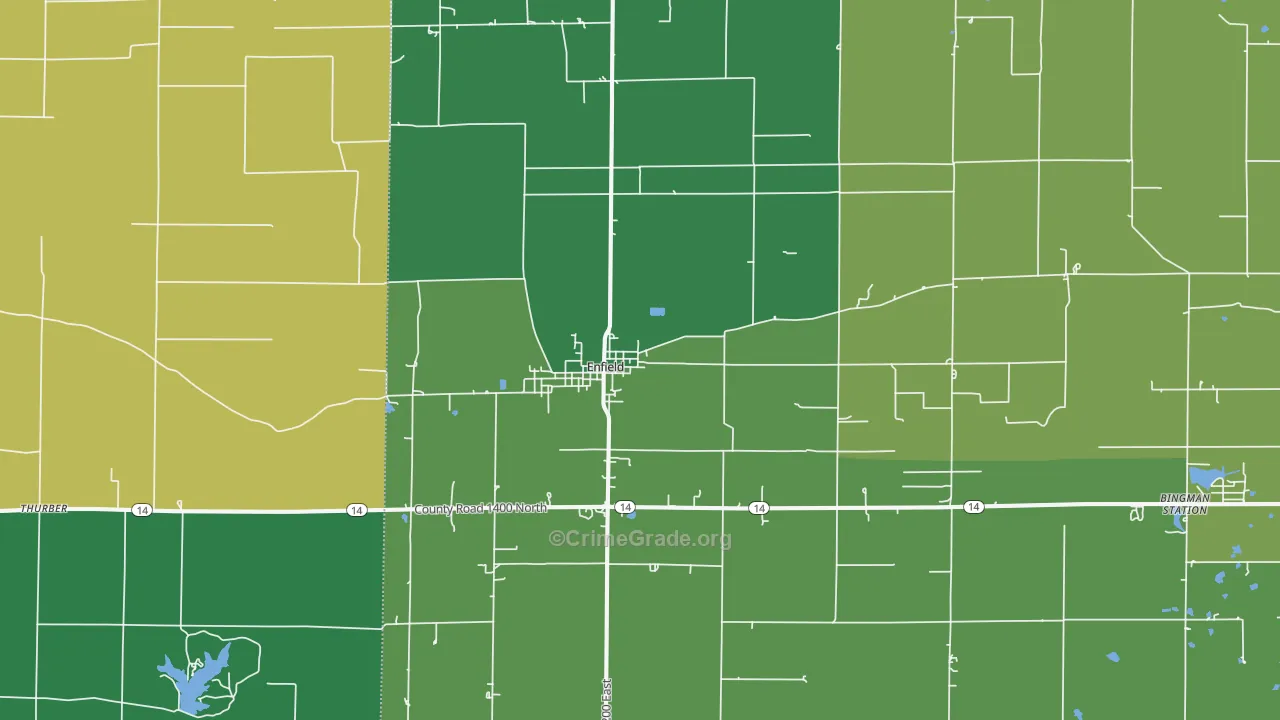 Enfield, IL Map of Theft Rates