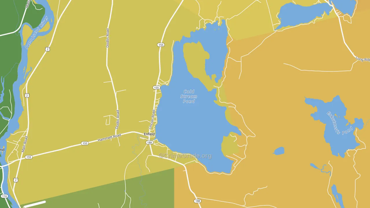 Enfield, ME Map of Theft Rates