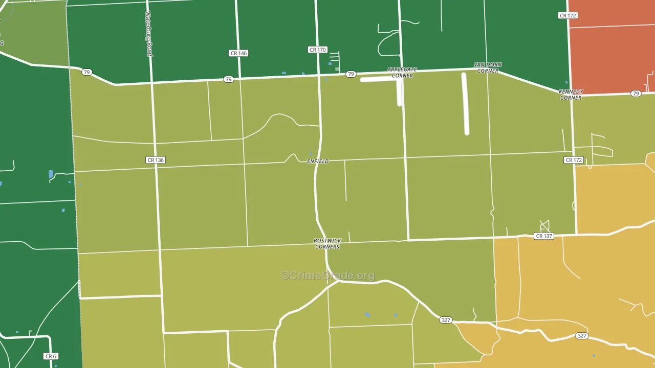 Enfield, NY Map of Theft Rates