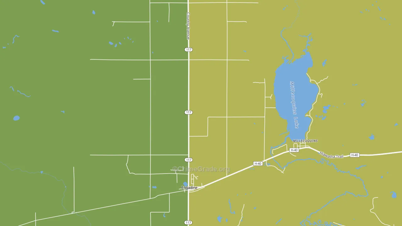 Engadine, MI Map of Theft Rates