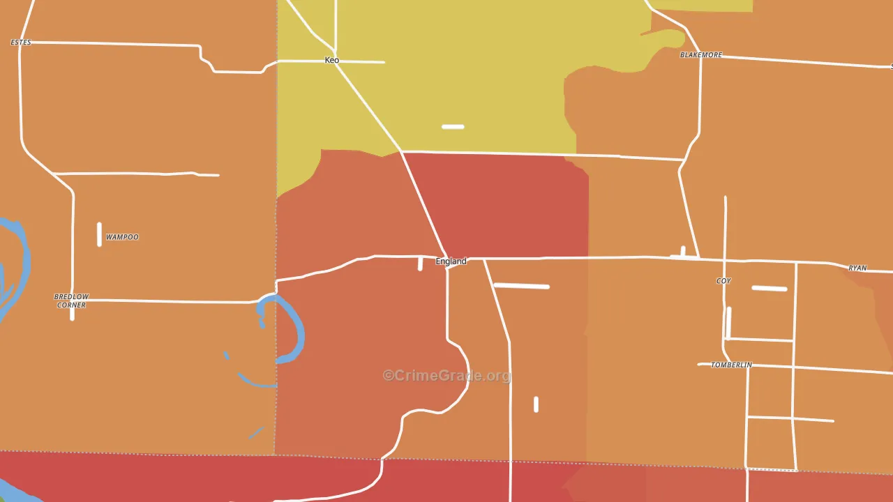England, AR Map of Theft Rates