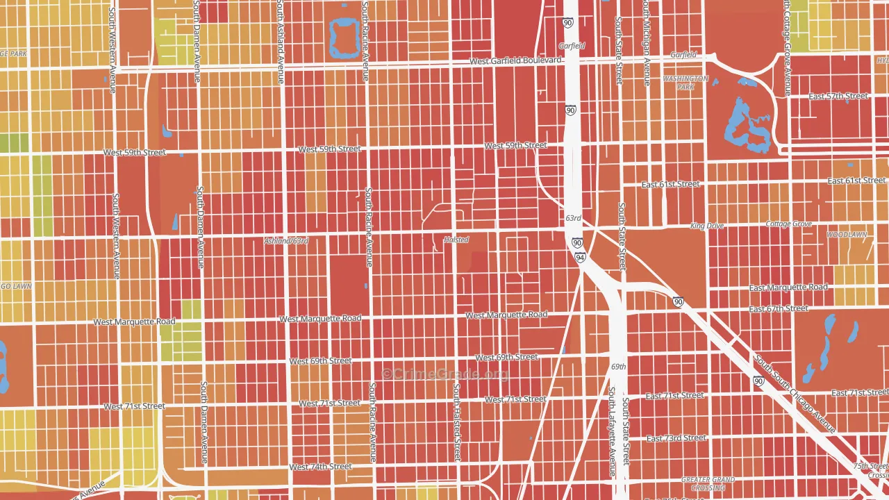 Englewood, Chicago, IL Map of Theft Rates