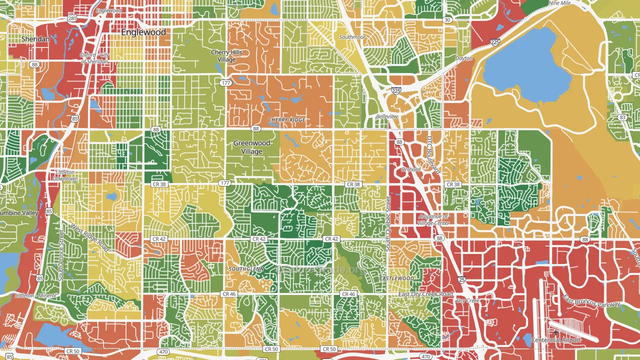 Englewood, CO Map of Theft Rates