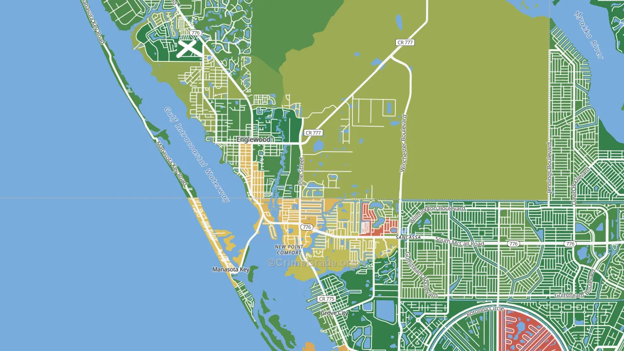 Englewood, FL Map of Theft Rates