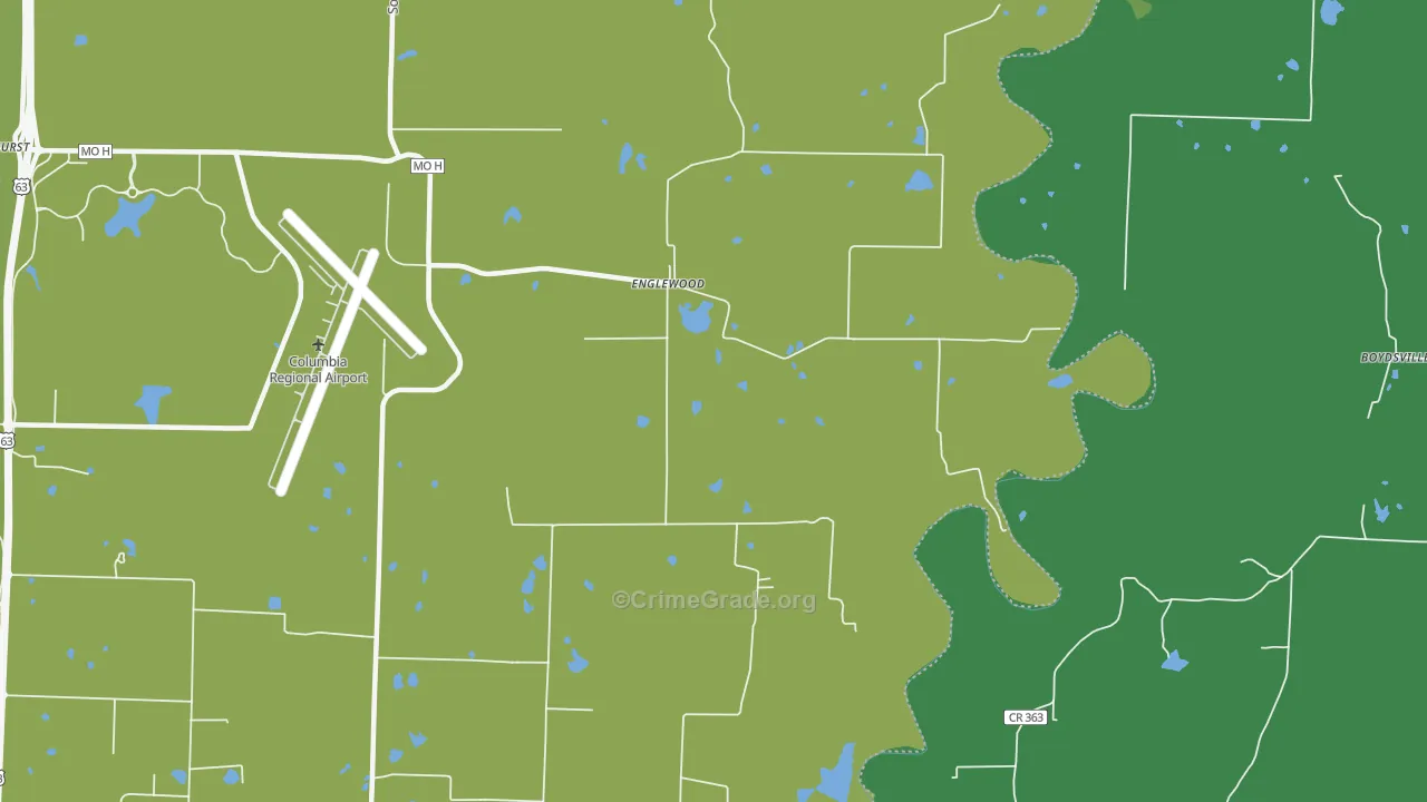 Englewood, MO Map of Theft Rates