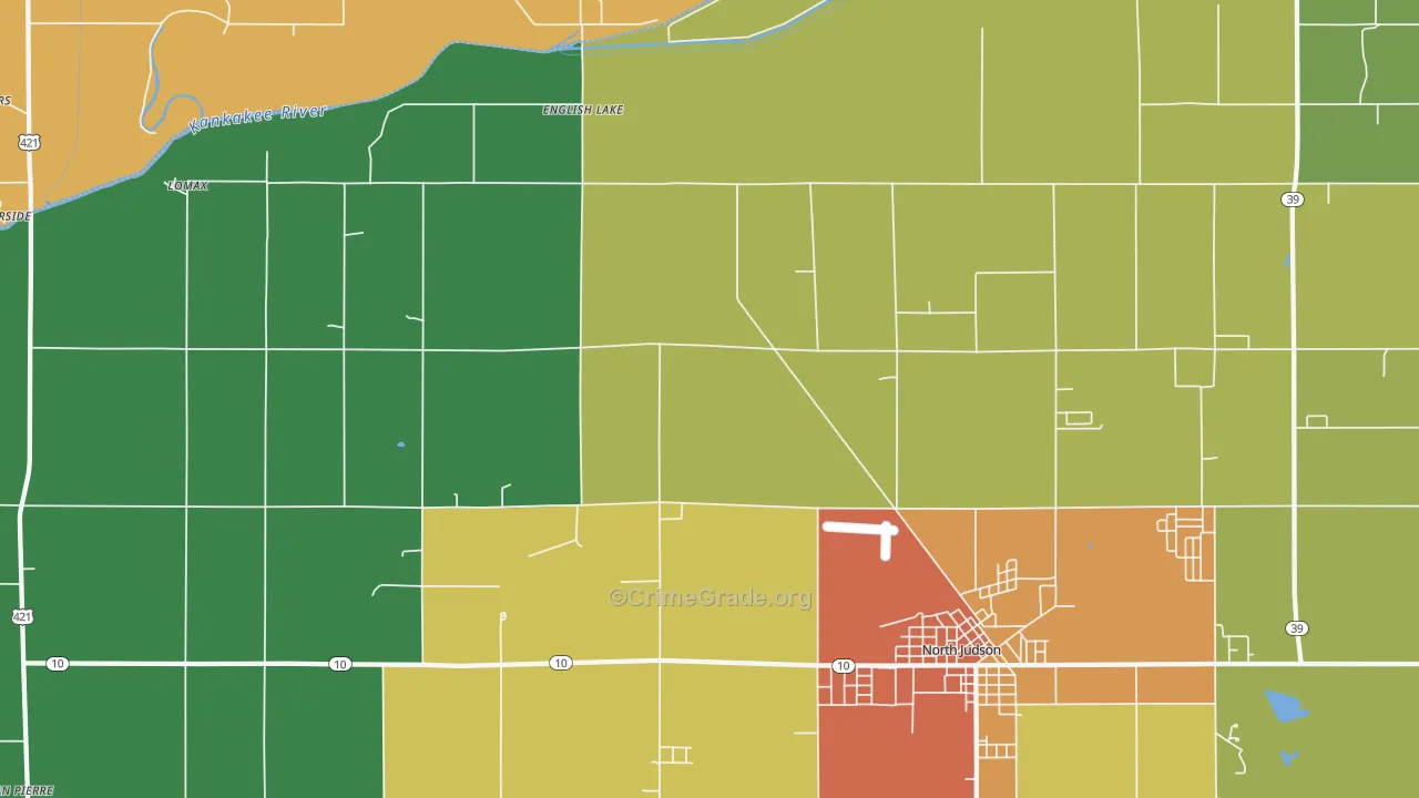 English Lake, IN Map of Theft Rates
