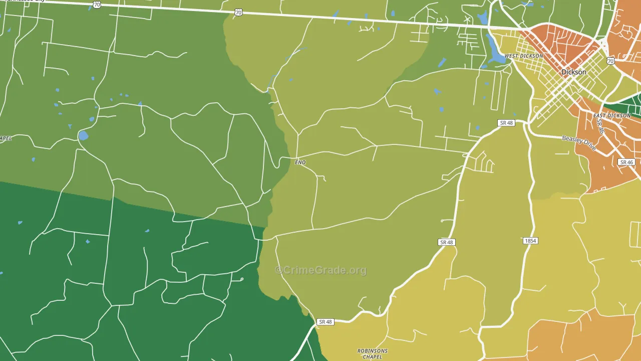 Eno, TN Map of Theft Rates