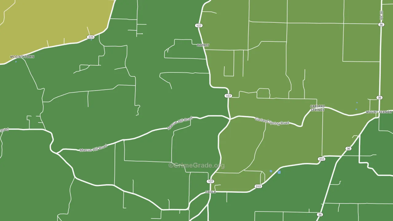 Enola, AR Map of Theft Rates