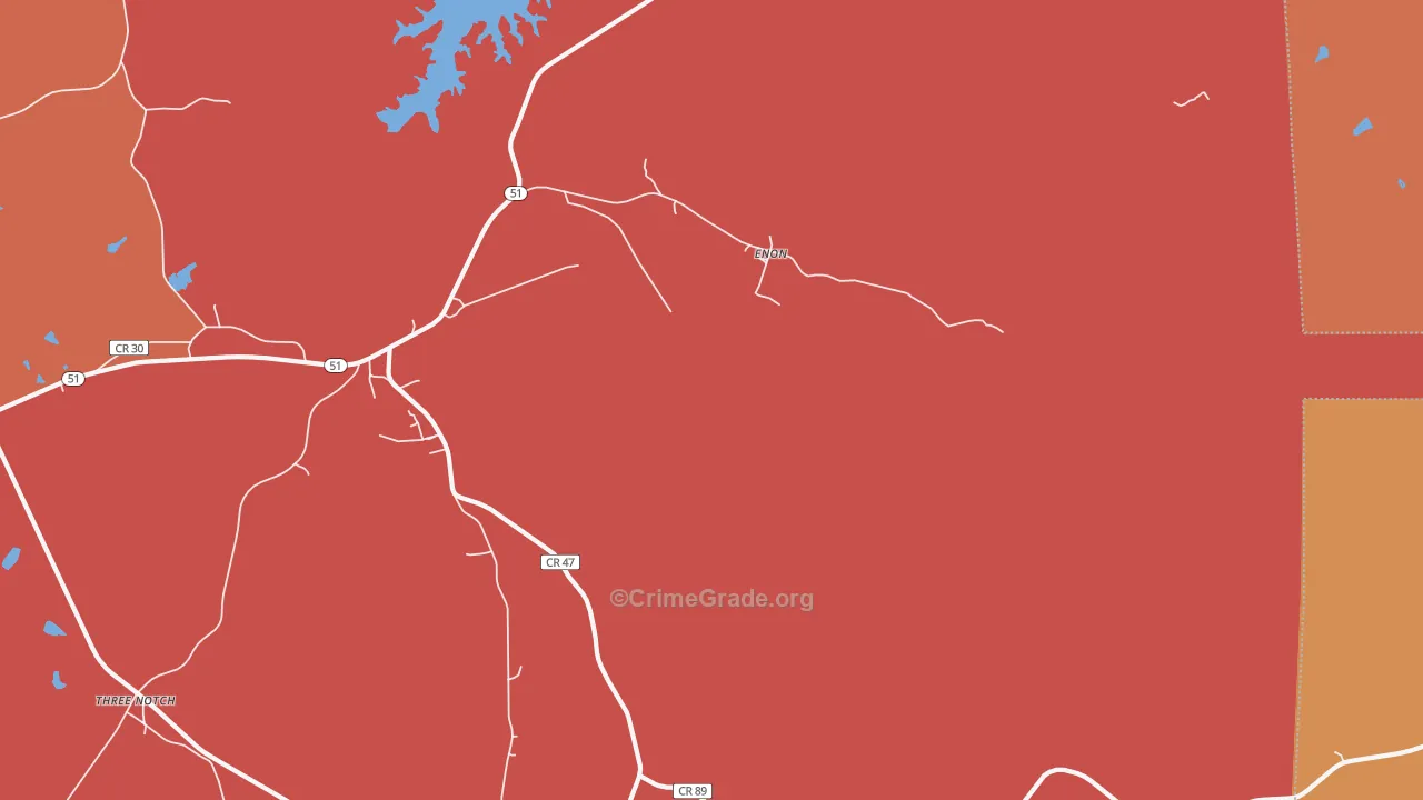 Enon, AL Map of Theft Rates
