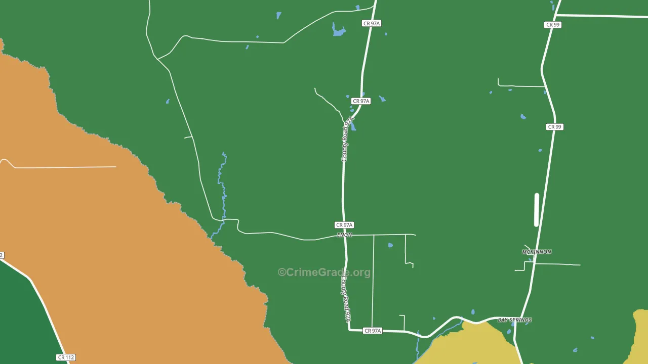 Enon, FL Map of Theft Rates