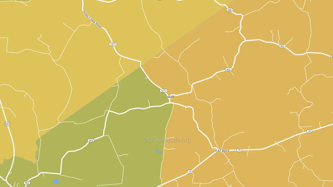 Enon, KY Map of Theft Rates