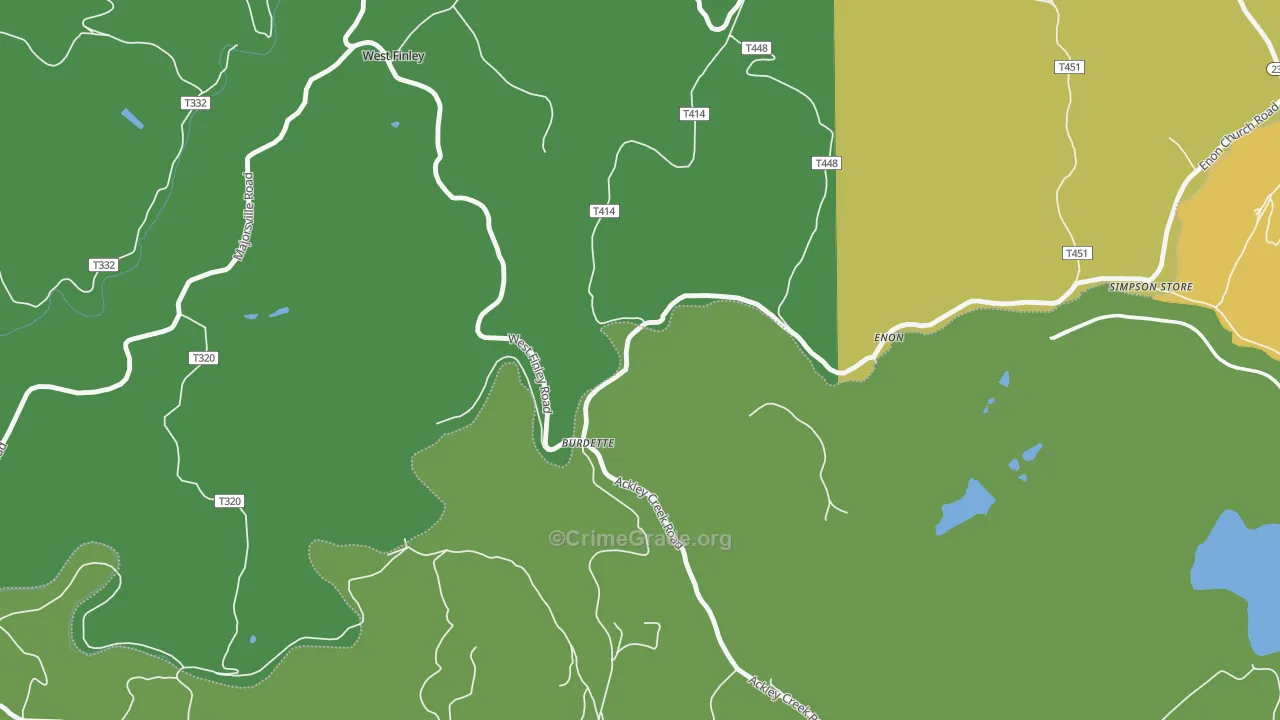 Enon, PA Map of Theft Rates
