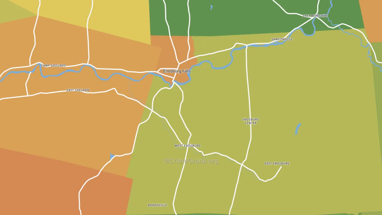 Enosburg Falls, VT Map of Theft Rates