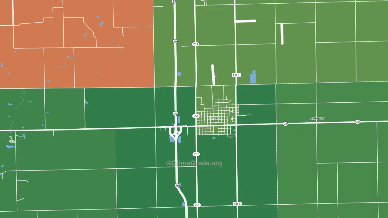 Enright, IL Map of Theft Rates