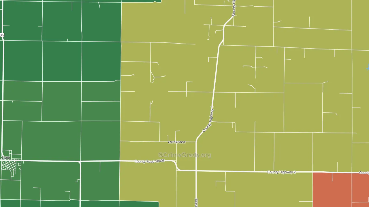 Enterprise, IL Map of Theft Rates