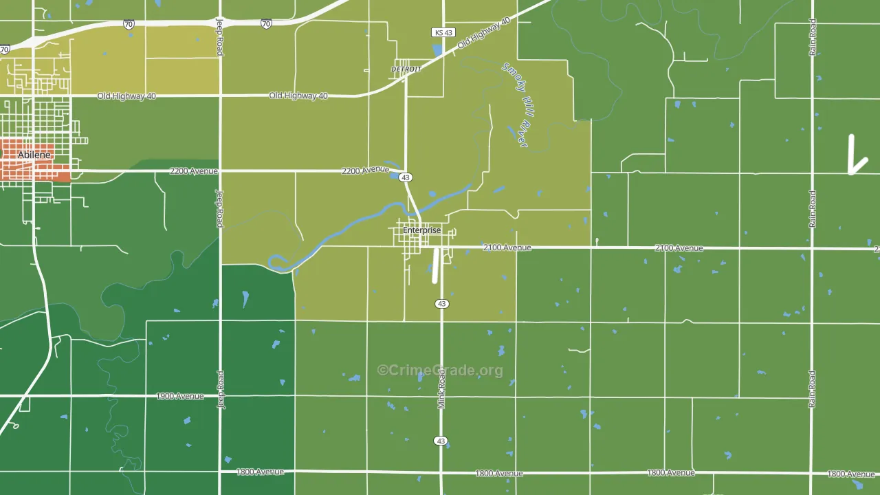 Enterprise, KS Map of Theft Rates