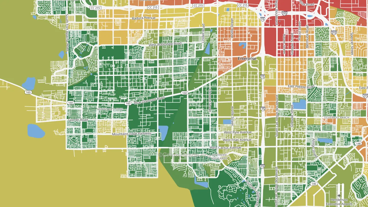 Enterprise, NV Map of Theft Rates