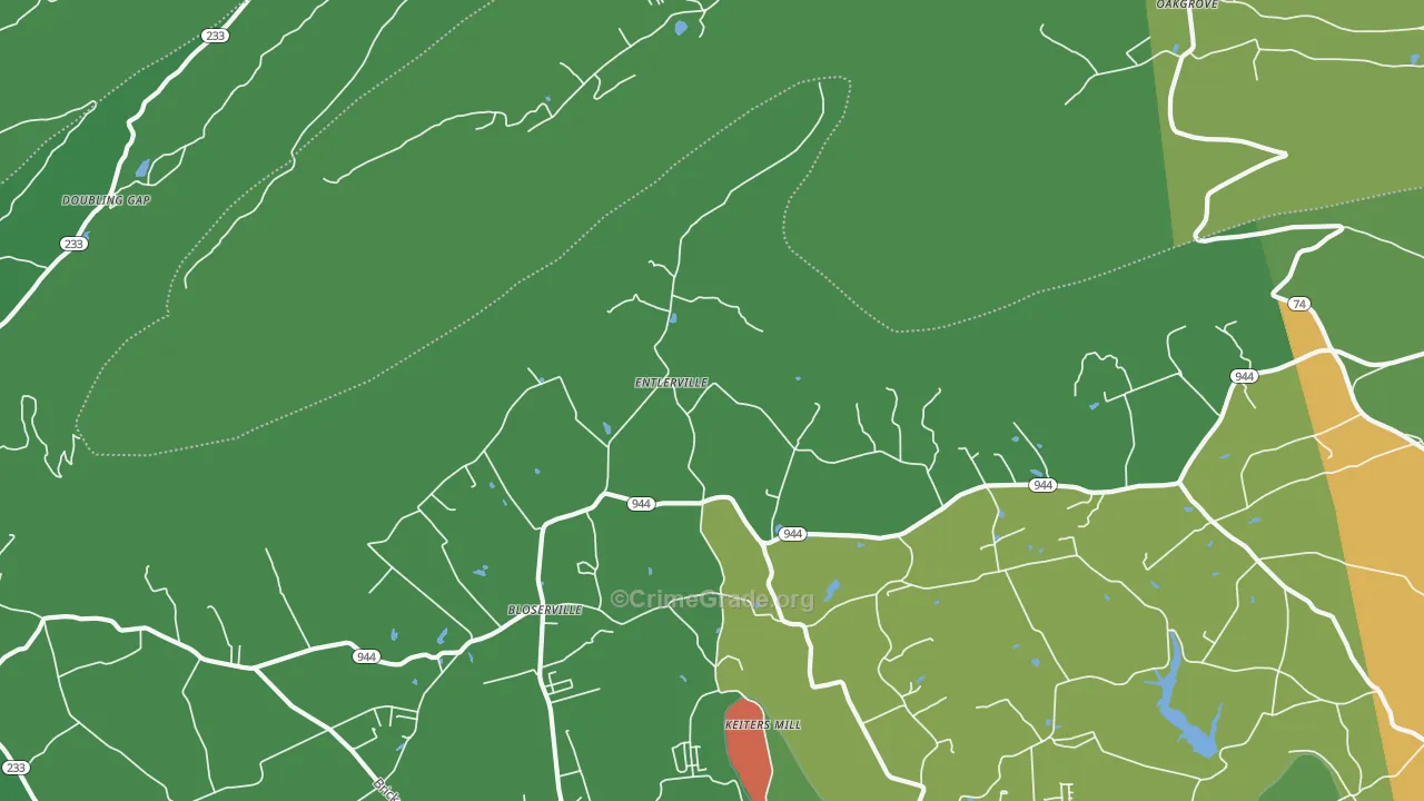 Entlerville, PA Map of Theft Rates