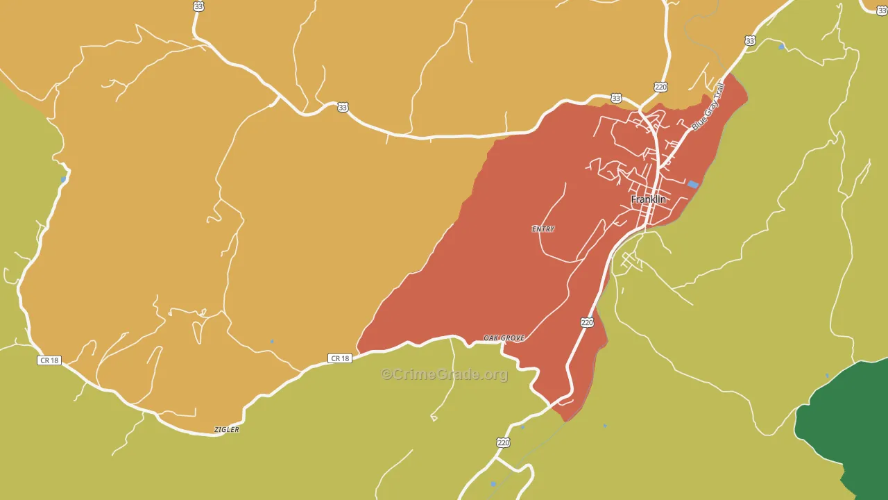 Entry, WV Map of Theft Rates
