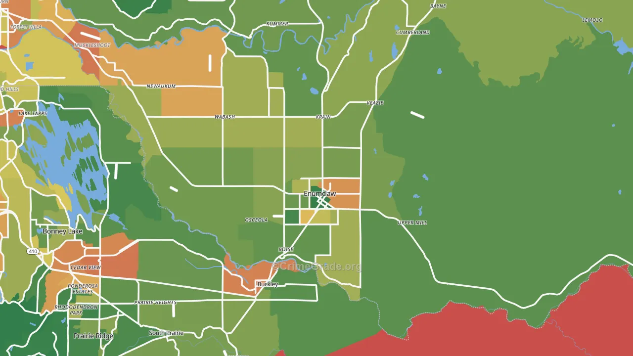 Enumclaw, WA Map of Theft Rates