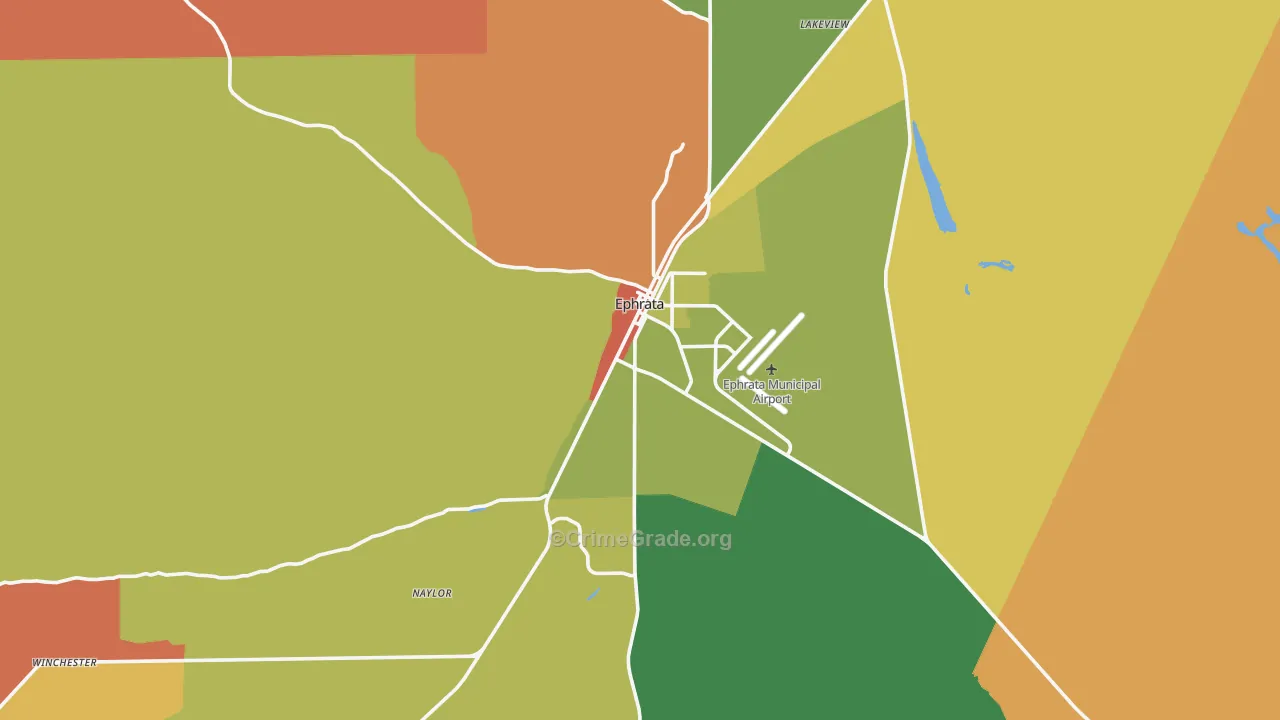 Ephrata, WA Map of Theft Rates