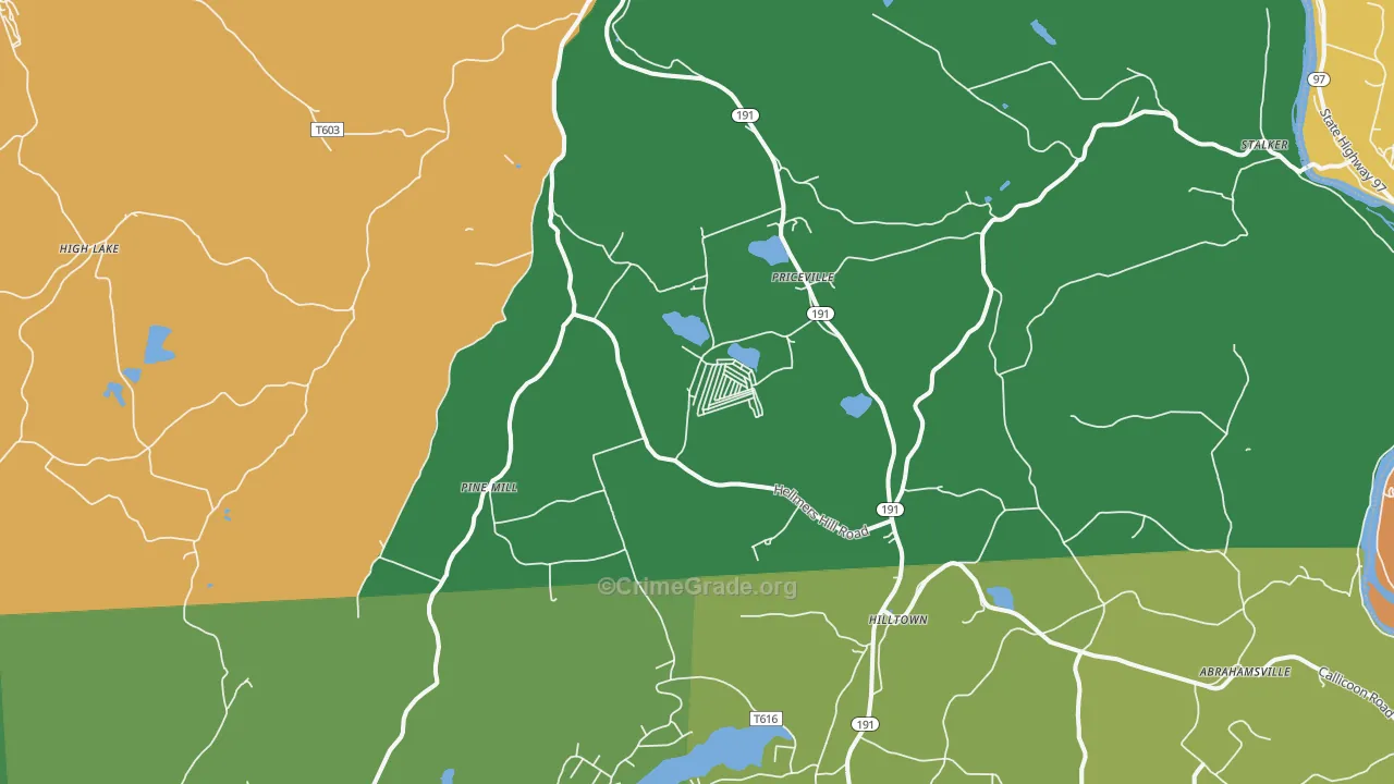 Equinunk, PA Map of Theft Rates