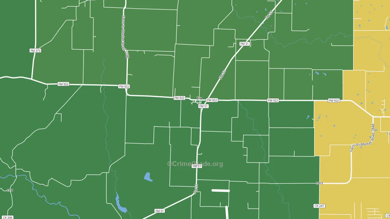 Era, TX Map of Theft Rates