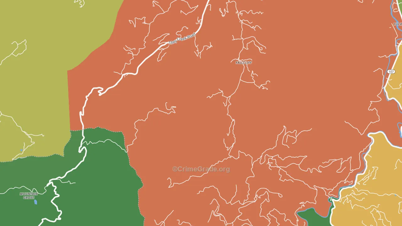 Erastus, NC Map of Theft Rates