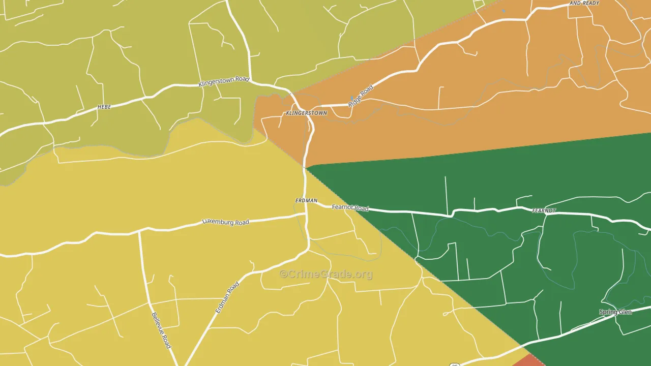 Erdman, PA Map of Theft Rates