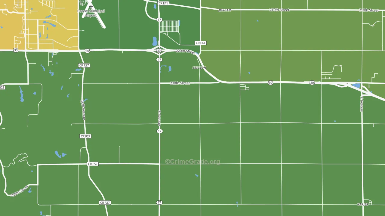 Ericson, IA Map of Theft Rates