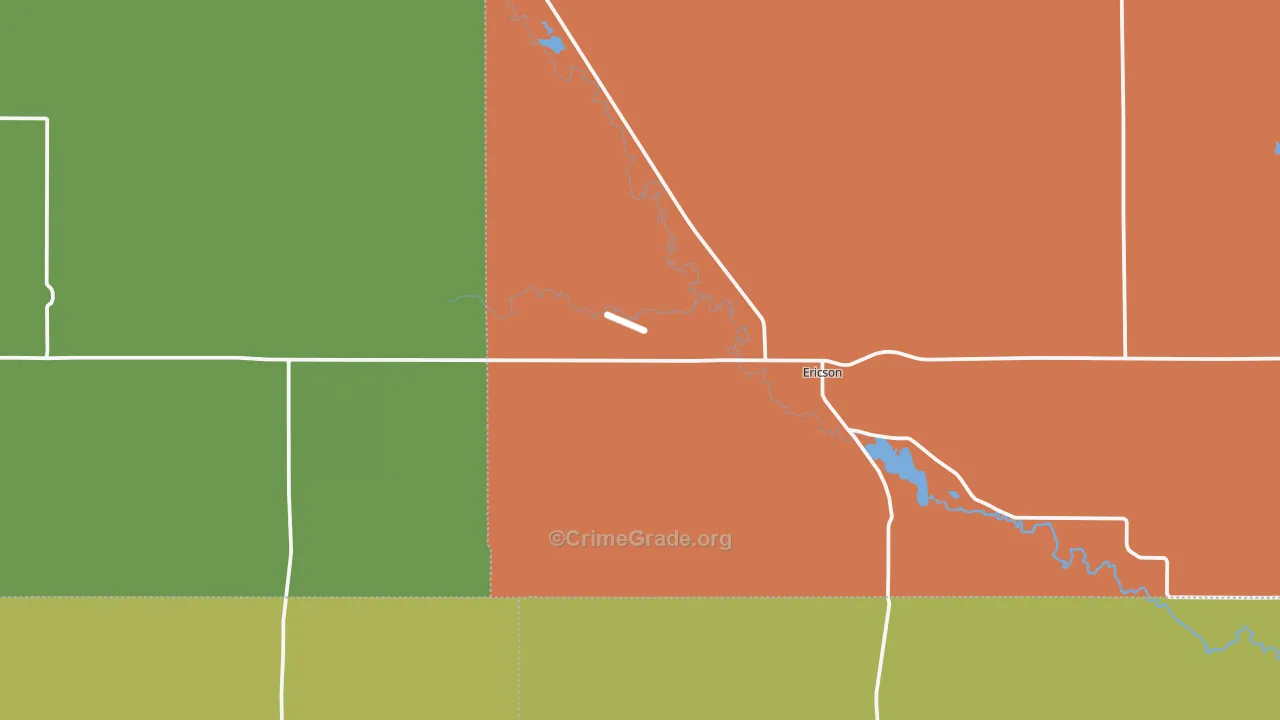 Ericson, NE Map of Theft Rates