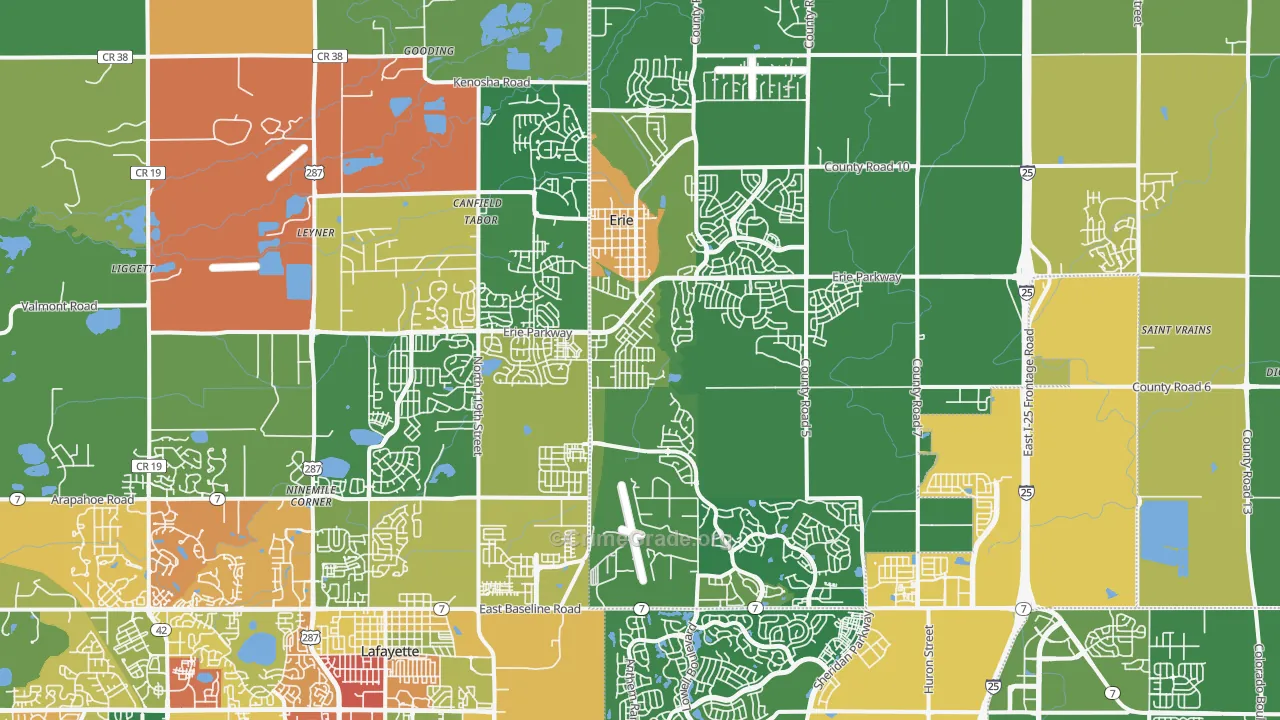 Erie, CO Map of Theft Rates
