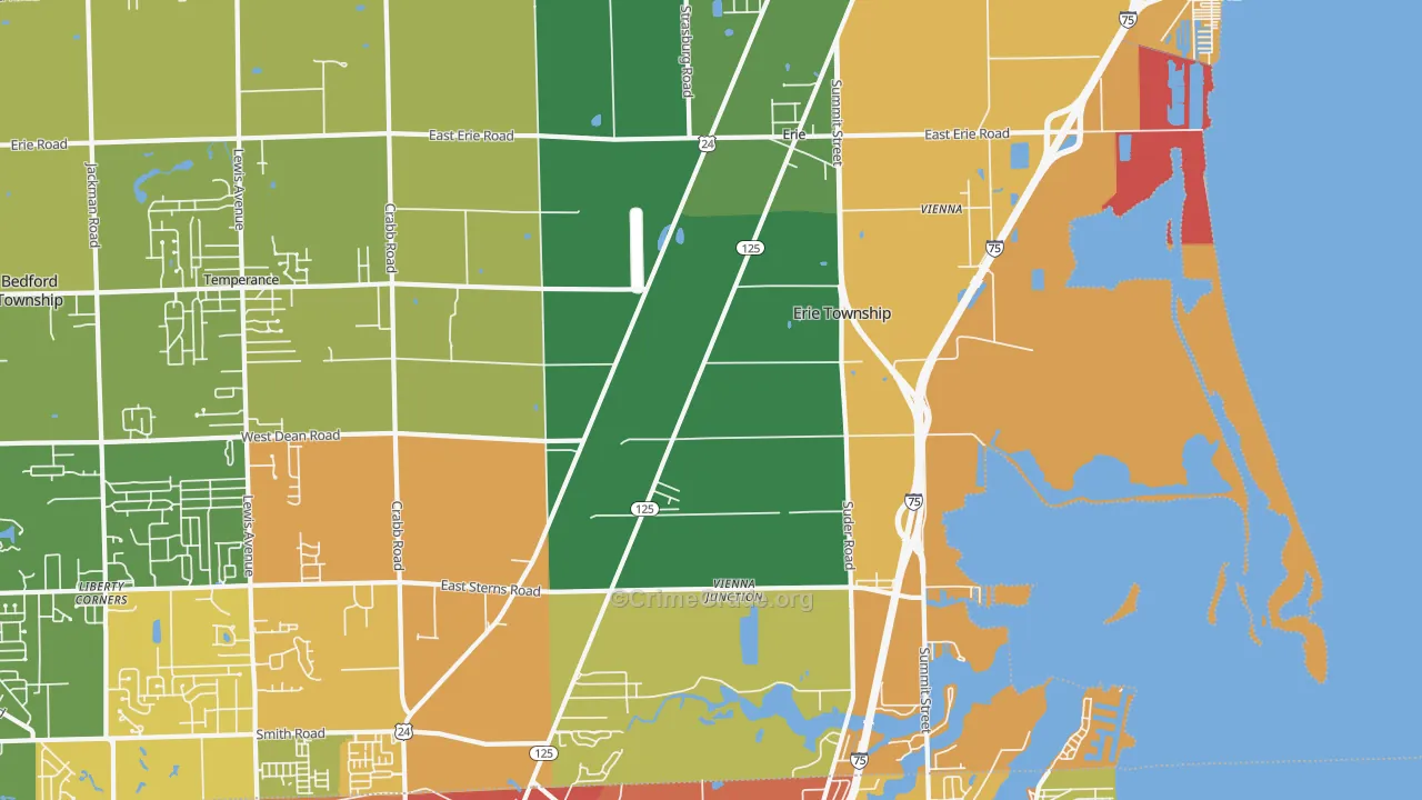 Erie, MI Map of Theft Rates