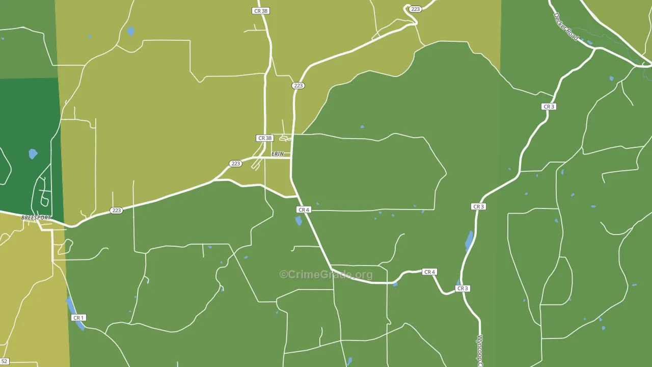 Erin, NY Map of Theft Rates