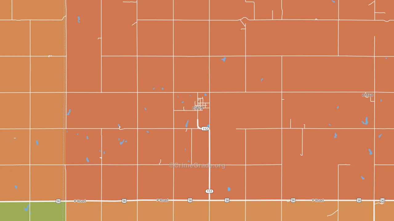 Esbon, KS Map of Theft Rates