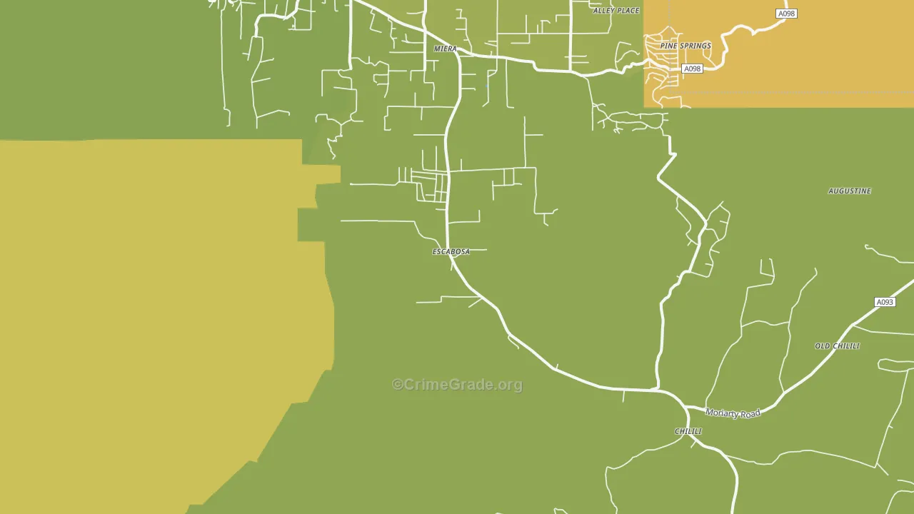 Escabosa, NM Map of Theft Rates