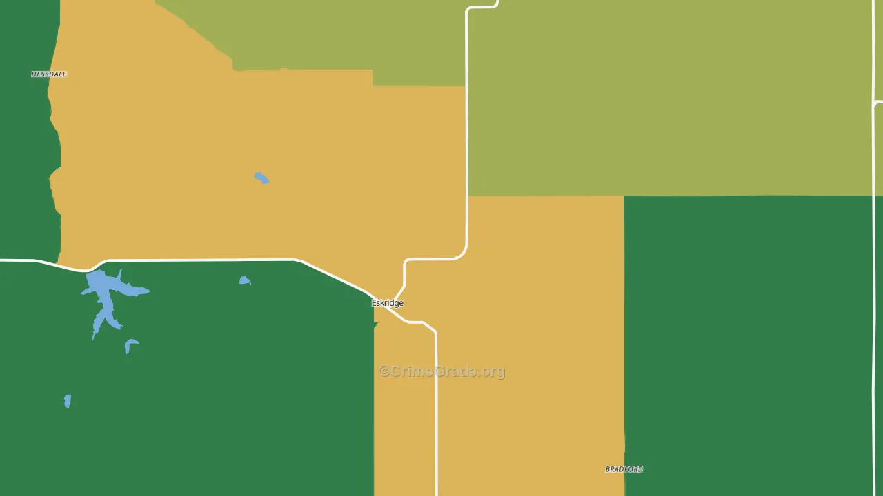 Eskridge, KS Map of Theft Rates