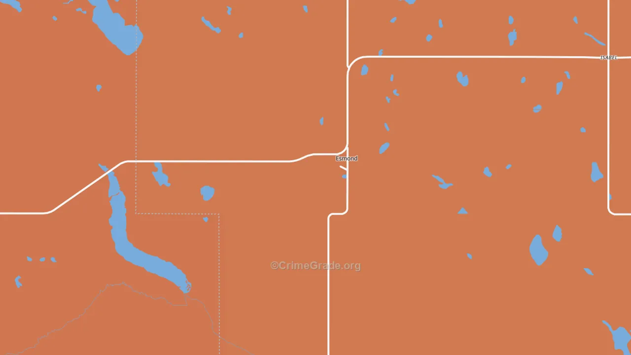 Esmond, ND Map of Theft Rates