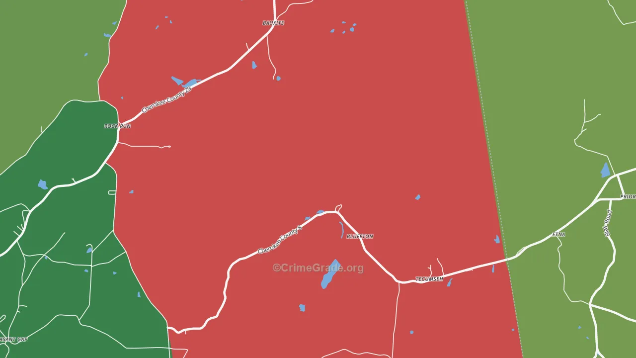 Esom Hill, AL Map of Theft Rates