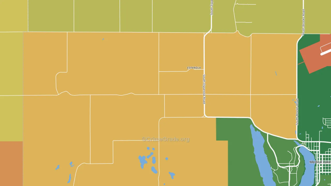 Espanola, WA Map of Theft Rates